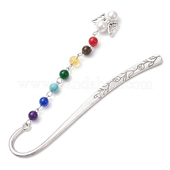 Подвеска-закладка в виде ангела из натурального тигрового глаза AJEW-JK00346