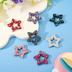 7 шт. 7 вида бусин из полимерной глины в форме звезды со стразами&nbsp;CLAY-BT0001-12