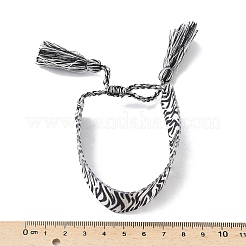 Регулируемые браслеты из полиэфирного шнура с узором в полоску зебры&nbsp;LS-BJEW-B127-01A