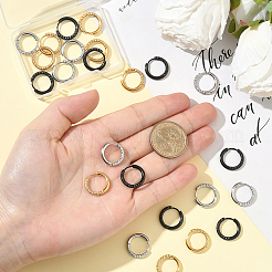 24 шт. 3 цвета 303 текстурированные серьги-кольца из нержавеющей стали для женщин EJEW-SC0001-80