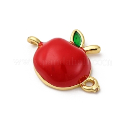 Латунные красные эмалевые соединители-шармы KK-I276-13G-02