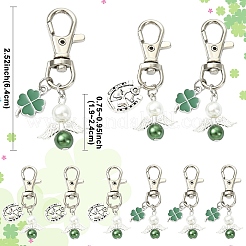 12 шт. подвесные украшения из сплава эмали и стеклянного жемчуга в 2 стилях&nbsp;HJEW-YW00309