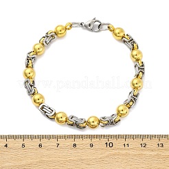 Браслеты из круглой и византийской цепей из нержавеющей стали 304 для женщин и мужчин BJEW-R018-19GP