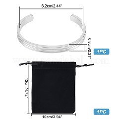 1шт. рифленый открытый браслет-манжета из нержавеющей стали для женщин BJEW-UN0001-42P