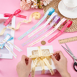 6 рулон 6-х цветных полиэстеровых лент с золотым тиснением и надписью «С Днем матери» OCOR-PH0004-40