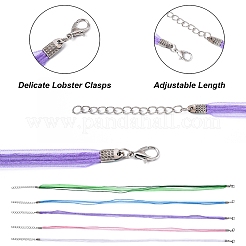 50 шт. 5-цветный вощеный шнур и лента из органзы для изготовления ожерелья&nbsp;NCOR-YW0001-02