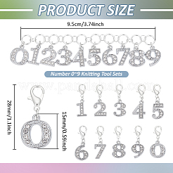 11шт набор инструментов для вязания своими руками № 0~9 HJEW-BC00066