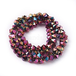 Стеклянные бусины с гальваническим покрытием  EGLA-F145-FP04