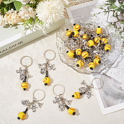 20шт брелок из сплава и дерева KEYC-SC0001-59A