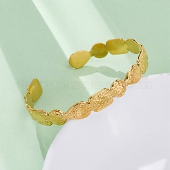 Браслеты-манжеты из нержавеющей стали 304 для женщин&nbsp;LS-BJEW-F491-01G-02