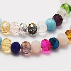 Стеклянные бусины с гальваническим покрытием &nbsp;GLAA-P312-07-3x4mm-10