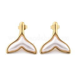 201 серьги-гвоздики из нержавеющей стали в форме хвоста русалки EJEW-P304-01G