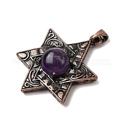 Подвески из натурального аметиста «Звезда Давида»&nbsp;G-A297-06R-19