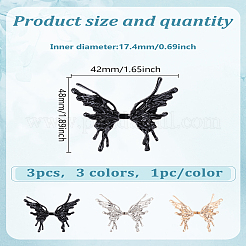 3 шт. двухцветные открытые манжетные кольца из сплава&nbsp;RJEW-LP0010-24