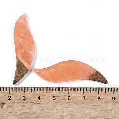 Большие подвески из смолы и дерева&nbsp;WOOD-F015-18C