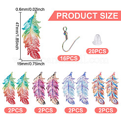 Набор для самостоятельного изготовления сережек-перьев из нержавеющей стали 430 DIY-DR0001-43