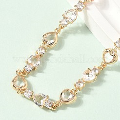 Браслеты из кубического циркония в форме сердца BJEW-L711-02G-09