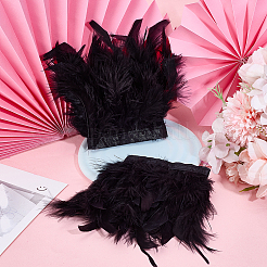 Украшение на манжеты одежды с отделкой из перьев петуха&nbsp;AJEW-WH0696-197A