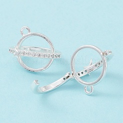 Подвески в клетку из бисера из прозрачного кубического циркония с покрытием из латуни KK-G464-10S