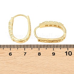 Квадратные серьги-кольца из латуни с овальными микропаве из прозрачных кубических цирконий&nbsp;EJEW-D348-08G