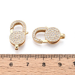 Застежки-лобстеры с прозрачным кубическим цирконием и латунным паве&nbsp;KK-T075-76G
