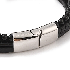 Плетеные браслеты из микрофибры и кожи&nbsp;LS-BJEW-B096-06H