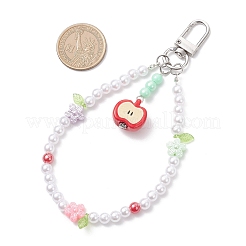 Подвесные бусины из непрозрачного акрила и АБС-пластика в виде яблока&nbsp;HJEW-JM04248