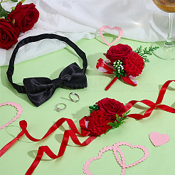 3 шт. 3 стиля цветочного корсажа из полиэстера и смолы&nbsp;AJEW-PH0061-76