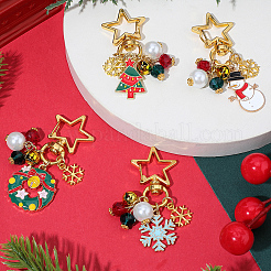 4 шт. 4 стиля рождественской тематики&nbsp;HJEW-SC0002-75