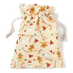Рождественские сумки для хранения с тканевым принтом&nbsp;LS-ABAG-F010-02C-04