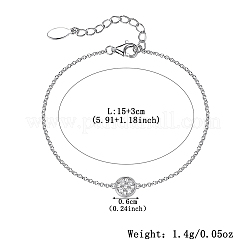 Комплекты цепочек и браслетов из стерлингового серебра с микропаве из прозрачных кубических цирконий RC3582-5