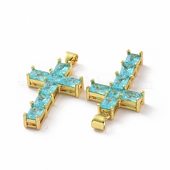 Латунные микропаве прозрачные подвески с фианитом ZIRC-F135-27G-02