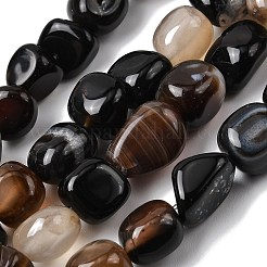 Натуральный черный агат бисер нитей&nbsp;G-P601-A15-02