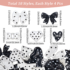 72 шт. 18 стиля кабошонов из непрозрачной смолы с узором в горошек&nbsp;CRES-SP0001-14