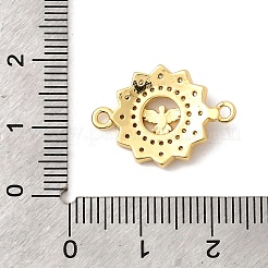 Подвески-цветочки с микропаве из латуни и прозрачным кубическим цирконием&nbsp;KK-I360-008G-01