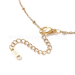 Плоское круглое колье с подвеской из натурального смешанного камня для девочек и женщин&nbsp;NJEW-JN03749