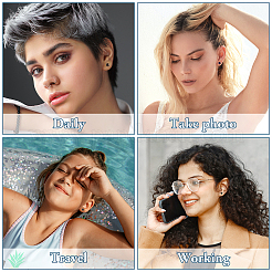 12 шт. серьги-гвоздики с двухцветными кубическими цирконами и бриллиантами&nbsp;EJEW-TA0001-09