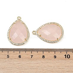 Ограненные подвески из натурального розового кварца&nbsp;G-K347-12G-08