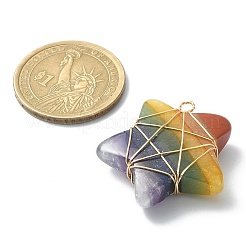 Подвески из медной проволоки с драгоценными камнями 7 чакры PALLOY-TA00050-01