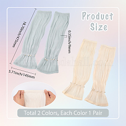 2 пара длинных нарукавников из двухцветной глазурованной марли AJEW-CY0001-22A