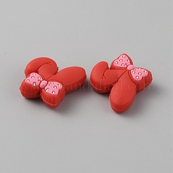 Кролик с бантом из экологически чистых силиконовых бусин пищевого качества&nbsp;LS-SIL-WH0018-008A