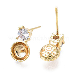Латунные серьги-гвоздики из циркония KK-N233-132