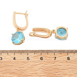 Плоские круглые серьги-кольца с паве из латуни и кубическими цирконами для женщин EJEW-G428-22G