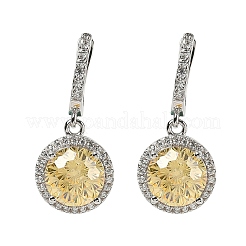 925 стерлингового серебра микро проложить кубического циркония серьги обруча&nbsp;EJEW-B147-01B-04