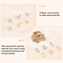 60 шт. 6 шт. фурнитура для сережек-гвоздиков из нержавеющей стали 304 STAS-DC0010-11