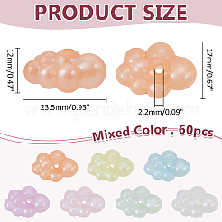 60 шт. Прозрачные акриловые бусины&nbsp;OACR-ME0001-24