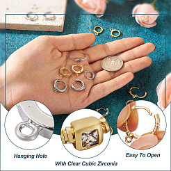 8 пара 8-х стильных латунных серег-колец EJEW-PJ0001-05