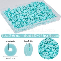 3 нить плоских круглых бусин из полимерной глины ручной работы&nbsp;CLAY-SC0001-69E