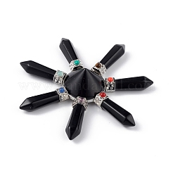 Чакра природный обсидиан энергетический башня пирамида G-L524-08P-03