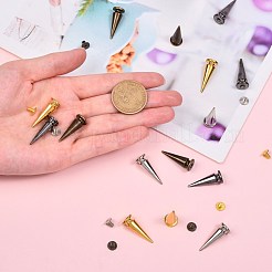 40ssets 4 цвета сплава шипы отвинчивающиеся шпильки&nbsp;PALLOY-SZ0001-24